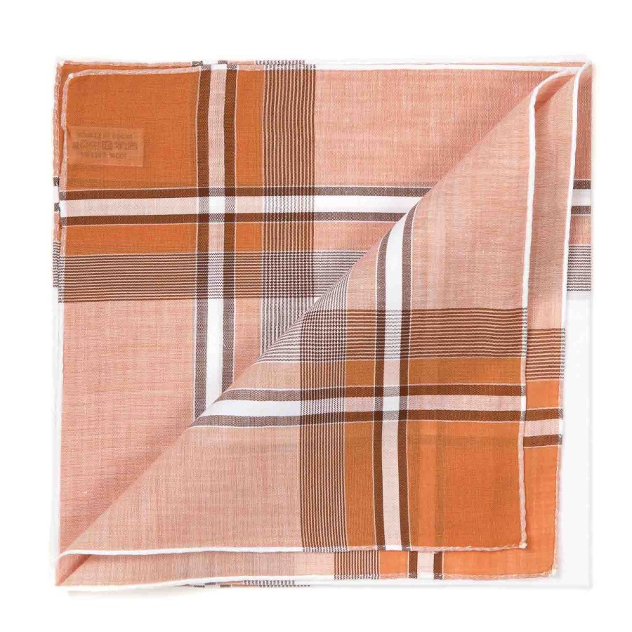 Taschentucher | Simonnot-Godard Light Brown Handkerchief "Positano" Made From Pure Cotton