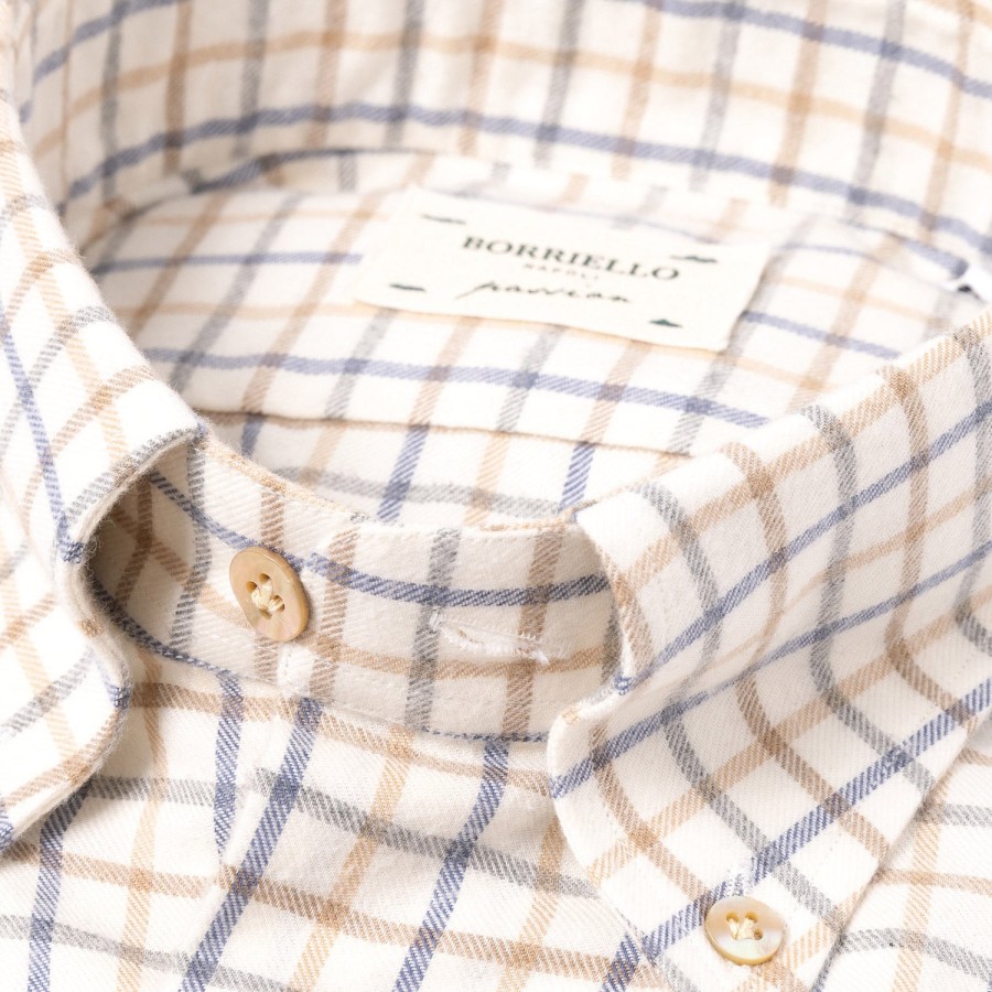 Casual Shirts | Borriello Checked Sports Shirt "Tattersall-Check" Made Of Brushed Vintage Cotton