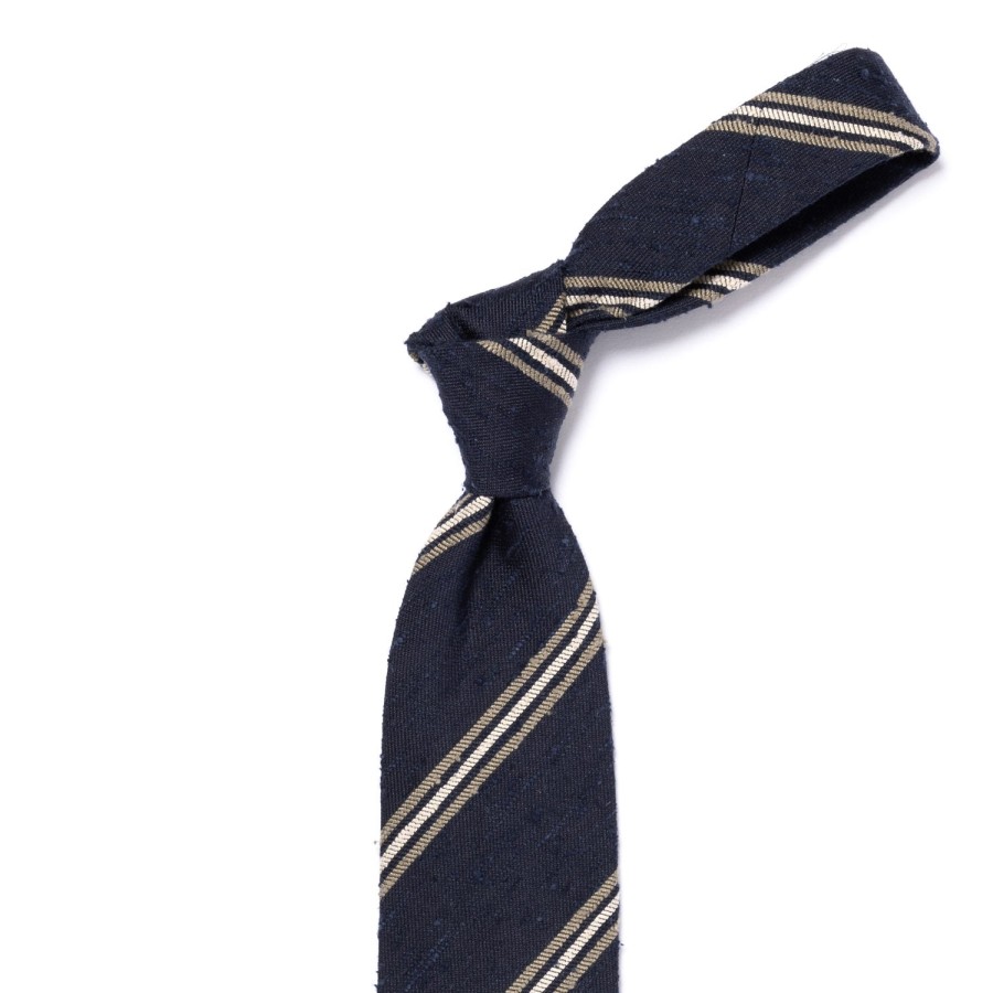 Ties | Cesare Attolini Archivio Storico: Tie "Striscia Di Shantung" In Pure Silk - Handrolled