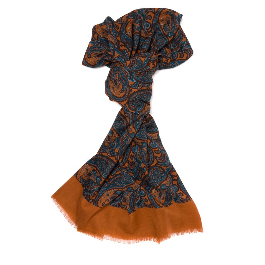 Scarfs | Cesare Attolini Scarf "Vecchio Paisley" Made From The Finest Cashmere - Hand