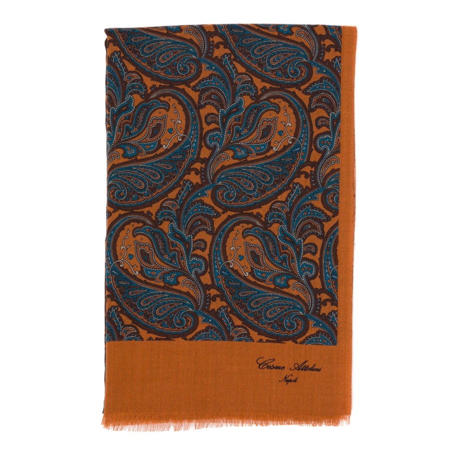 Scarfs | Cesare Attolini Scarf "Vecchio Paisley" Made From The Finest Cashmere - Hand