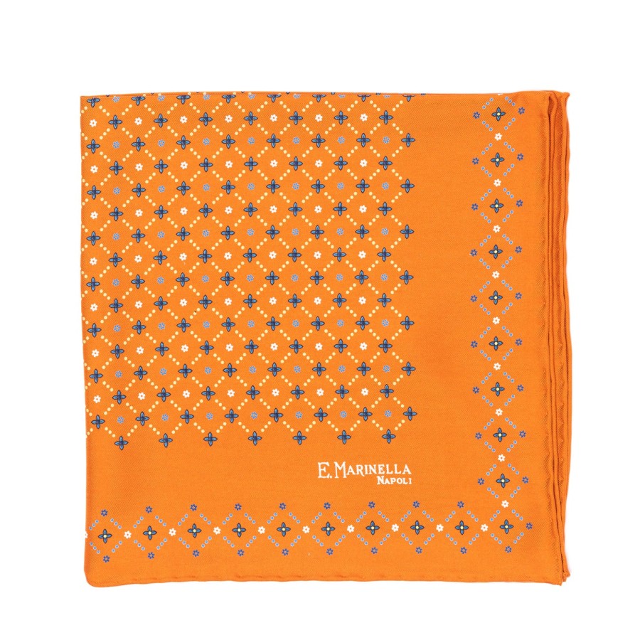 Handkerchiefs | E. Marinella Patterned Pochette In Pure English Silk - Handrolled