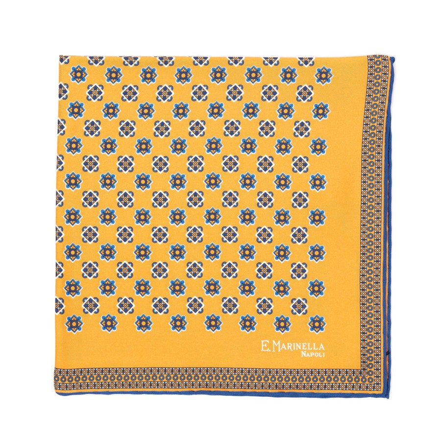 Handkerchiefs | E. Marinella Patterned Pochette In Pure English Silk - Handrolled