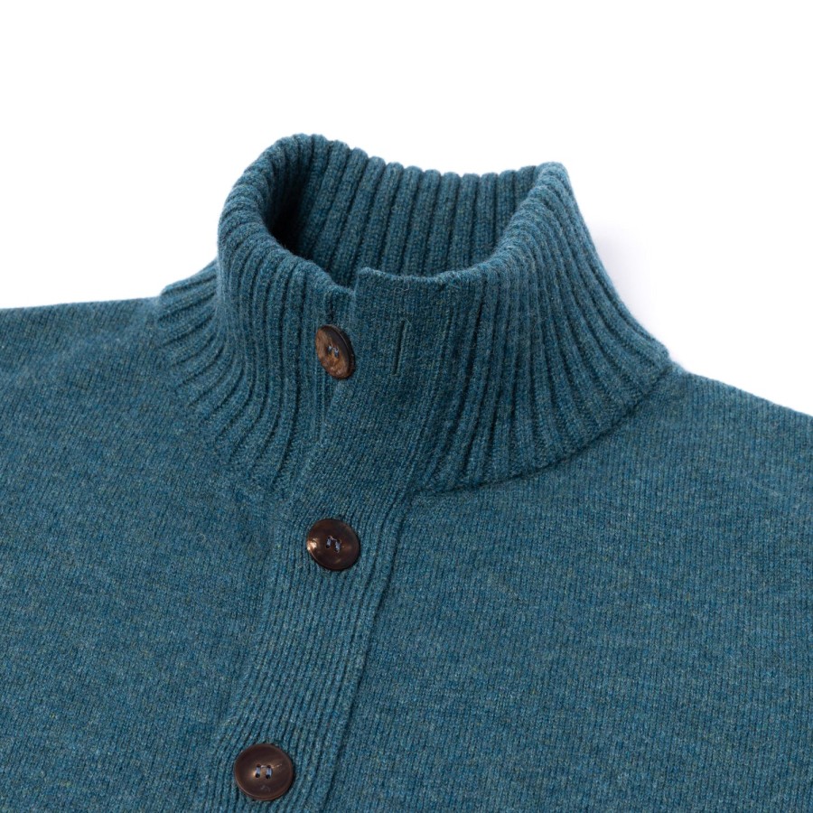 Knitwear | William Lockie Cardigan "Lakeland Turtle" In 2 Ply Geelong Lambswool