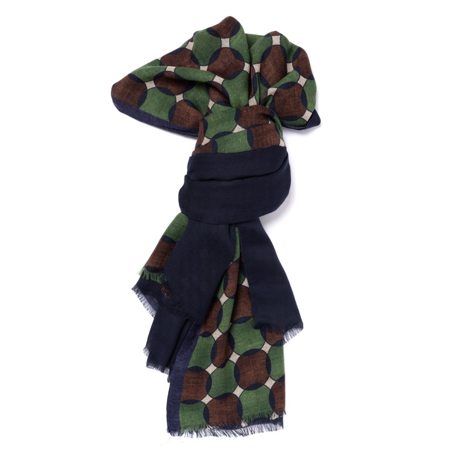 Scarfs | Manifatture Rosi Rosi Collection X Mj: Tubular Scarf "Crossed Circles" In Modal And Cas