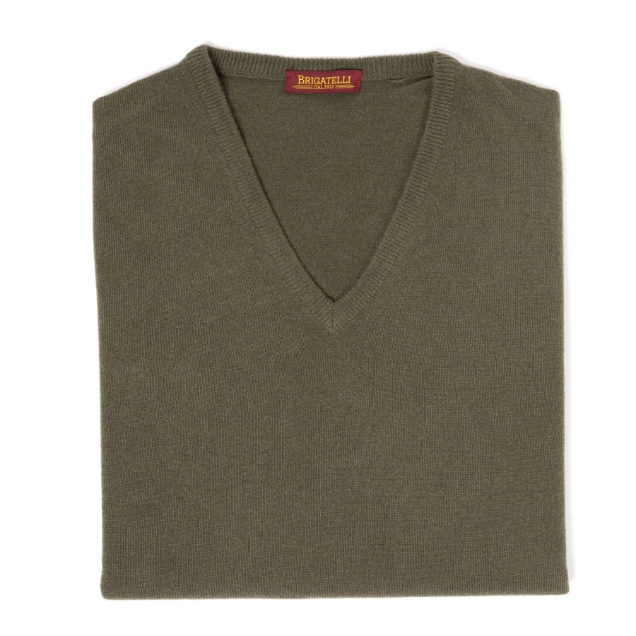 Knitwear | Brigatelli dal 1922 Merino Wool And Cashmere V Sweater - 1 Ply Cashmere Blend