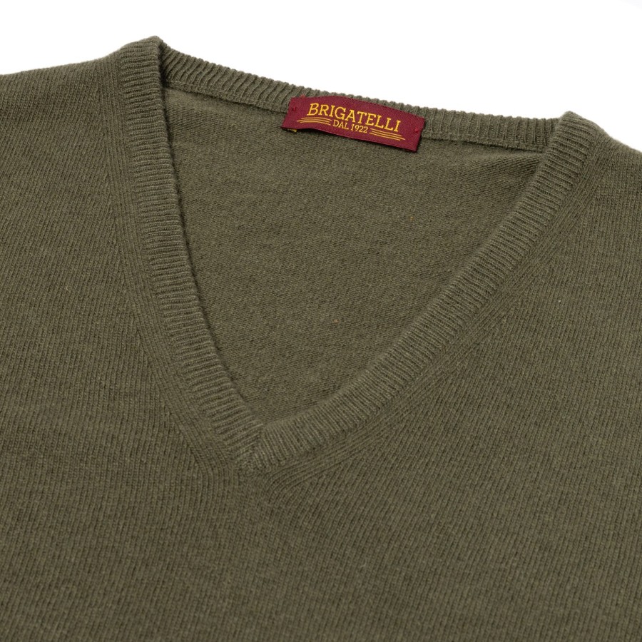 Knitwear | Brigatelli dal 1922 Merino Wool And Cashmere V Sweater - 1 Ply Cashmere Blend