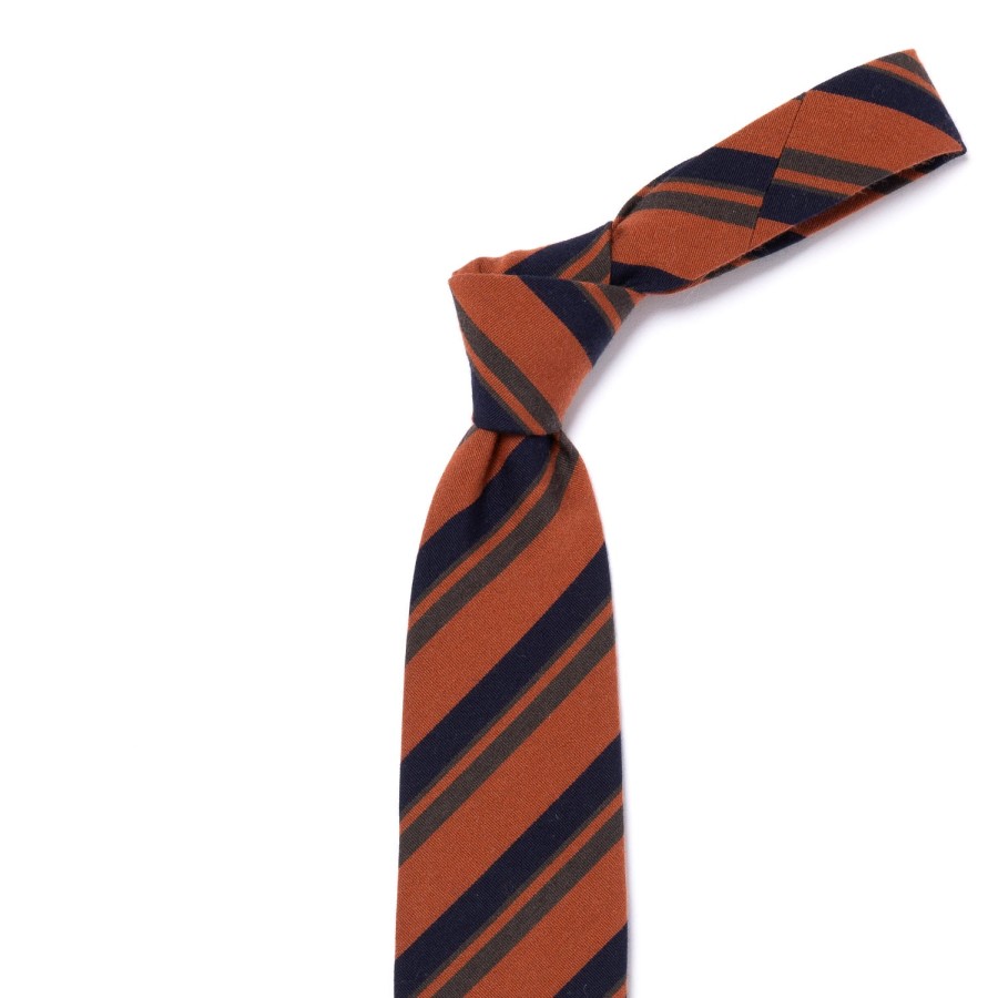 Ties | Cesare Attolini Archivio Storico: Tie "Multipli Estivi" In Wool And Cotton - Handrolle