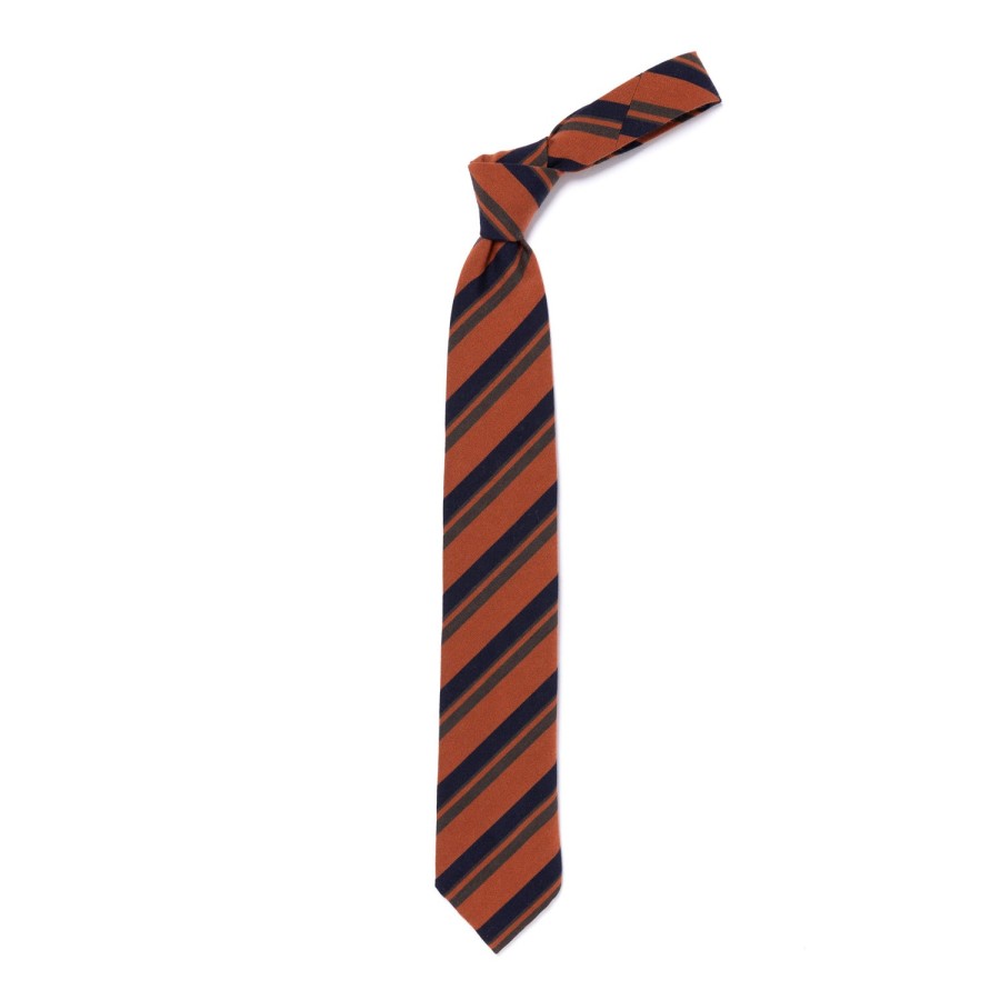 Ties | Cesare Attolini Archivio Storico: Tie "Multipli Estivi" In Wool And Cotton - Handrolle