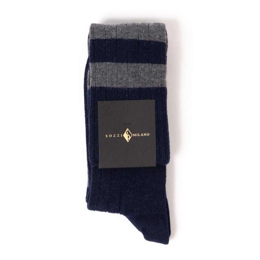 Stockings | Sozzi College Stripe Knee Socks Made From A Cashmere Blend