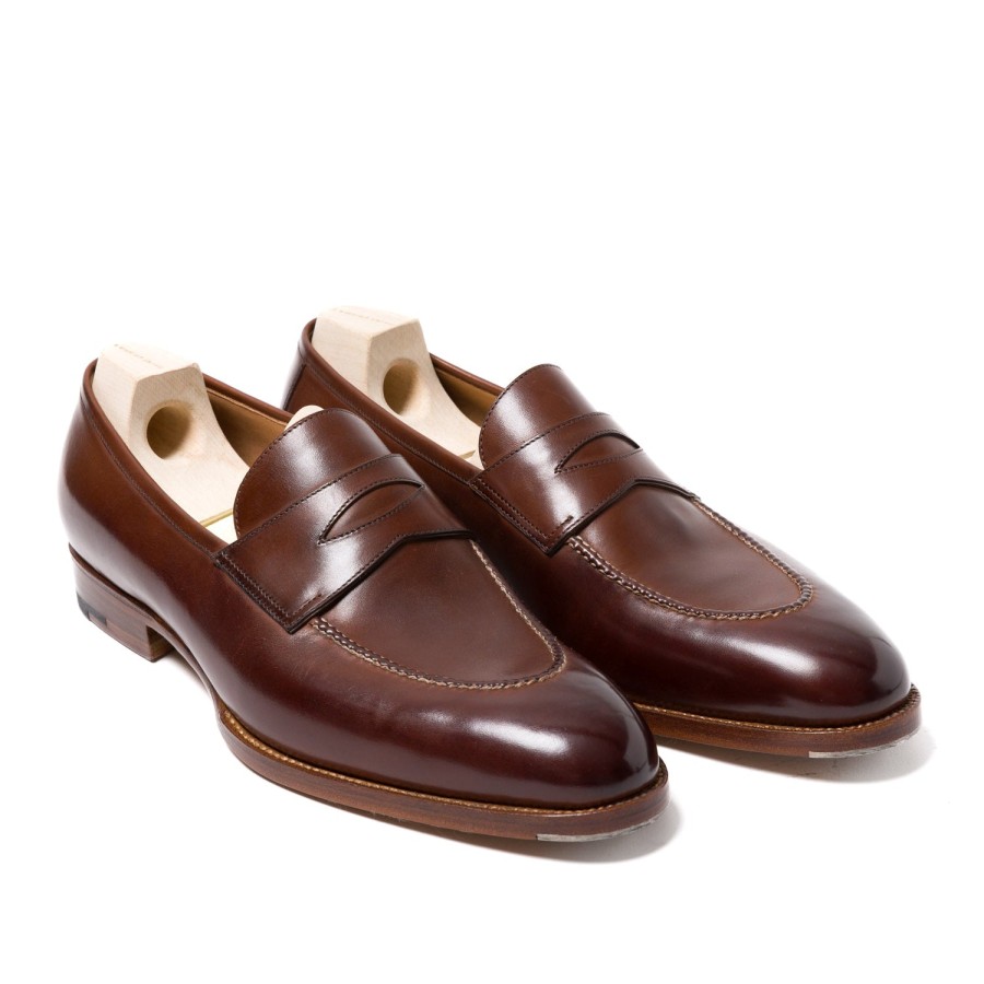 Mto | Saint Crispin's Loafer "Dress Penny" Made Of Brown Calf Leather - Entirely H