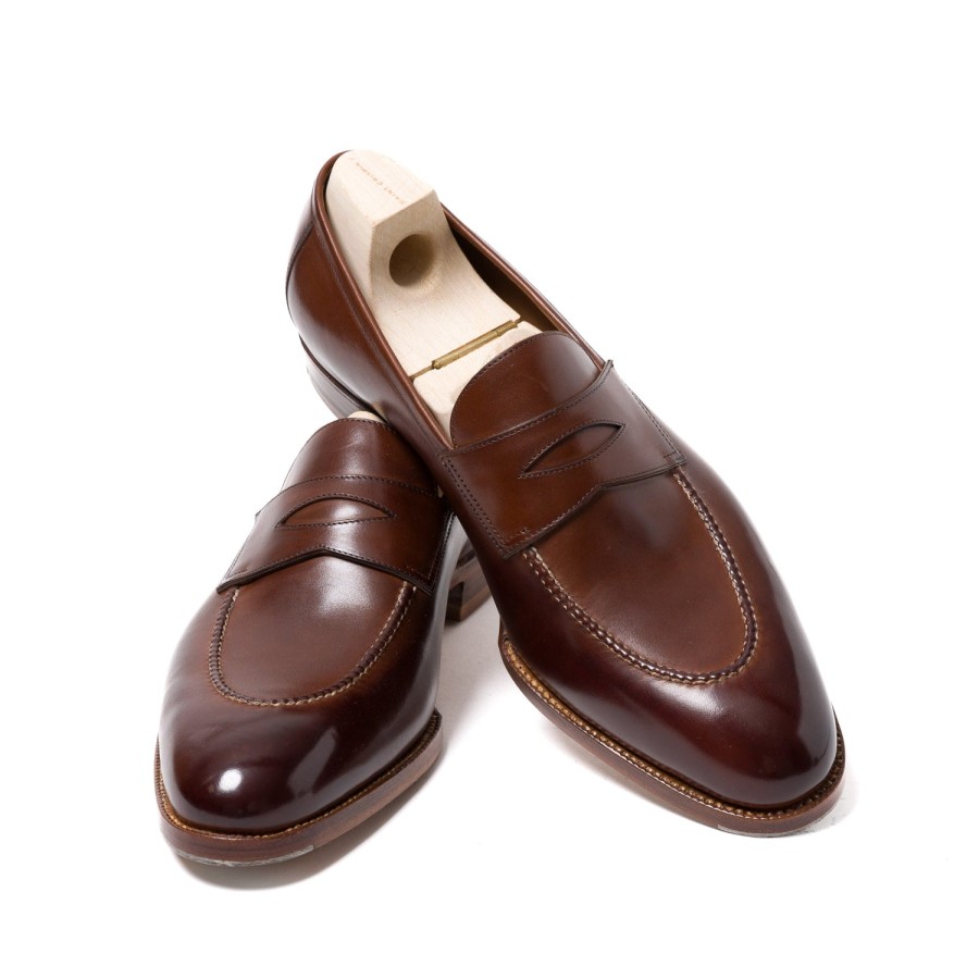 Mto | Saint Crispin's Loafer "Dress Penny" Made Of Brown Calf Leather - Entirely H