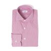 Shirts | Cesare Attolini Dark Red Striped Pure Cotton Shirt "Millerighe" From Carlo Riva - Coll