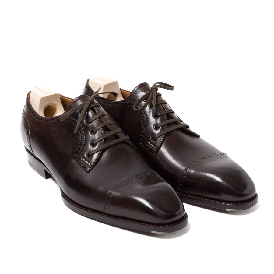 Mto | Saint Crispin's Derby "Modern B-Laceup" Made Of Dark Brown Calf Leather - En