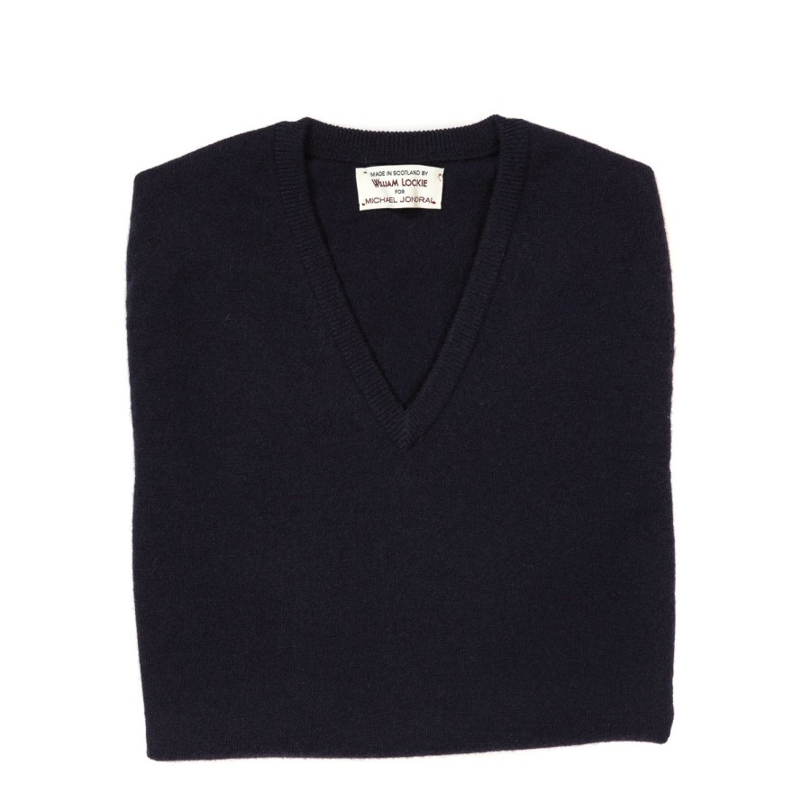 Knitwear | William Lockie Slip-Over "Oxton Slipover" Made From Fine Scottish 1 Ply-Cashmere