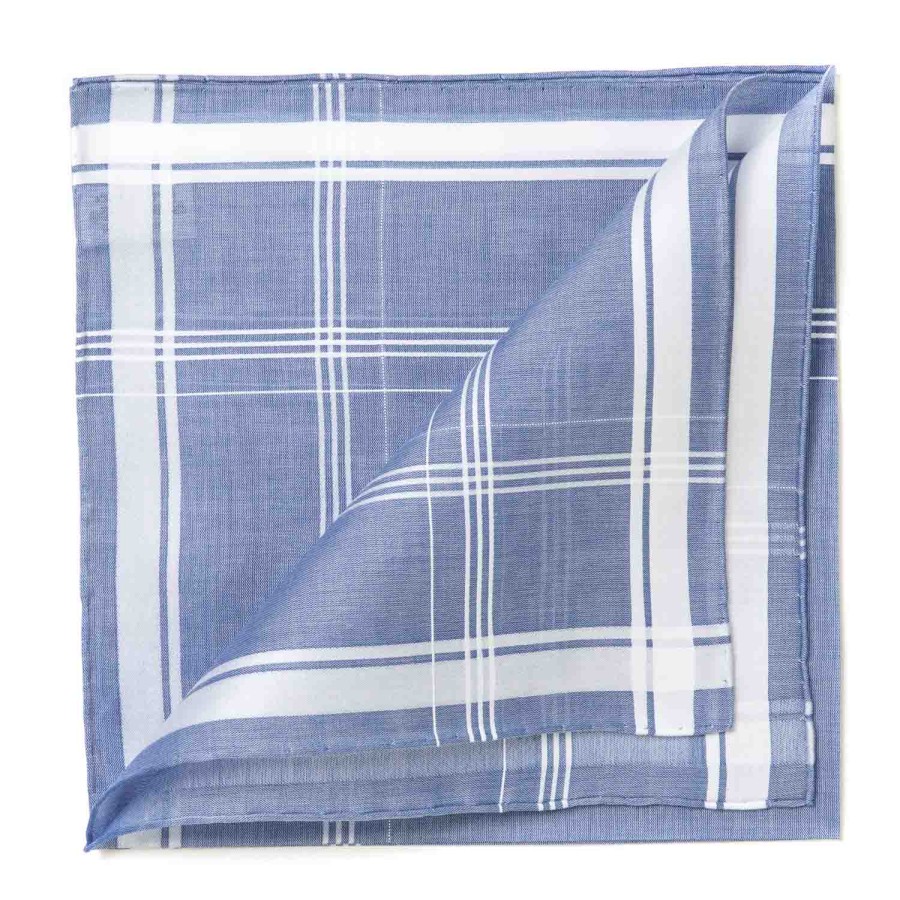 Taschentucher | Simonnot-Godard Light Blue Patterned Handkerchief "Sarabande" Made Of Cotton