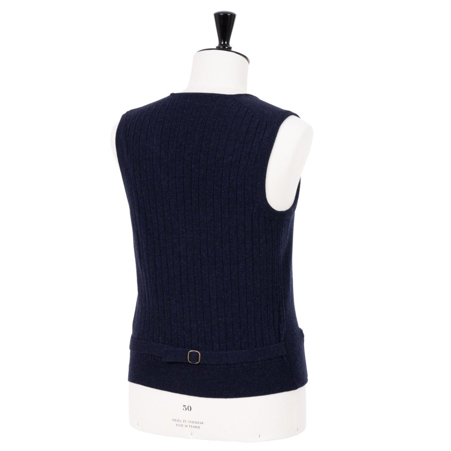 Knitwear | Settefili Settefili X Mj: Knitted Vest "Gilet Maglia Sartoriale" In Wool And Cas