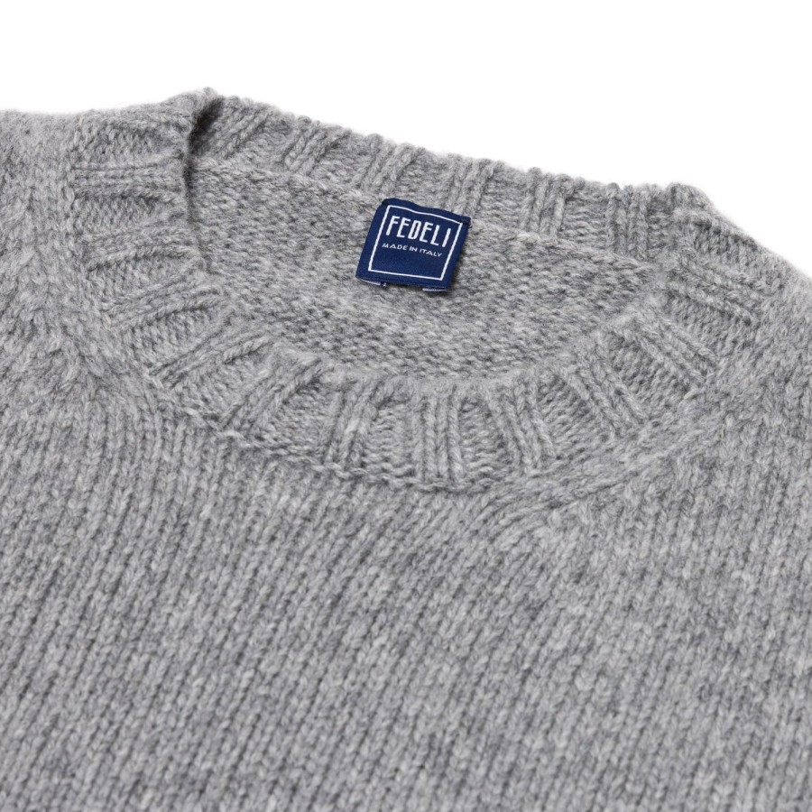 Knitwear | Fedeli Exclusive To Michael Jondral: Flannel Grey 4-Ply Piuma Cashmere Sweate