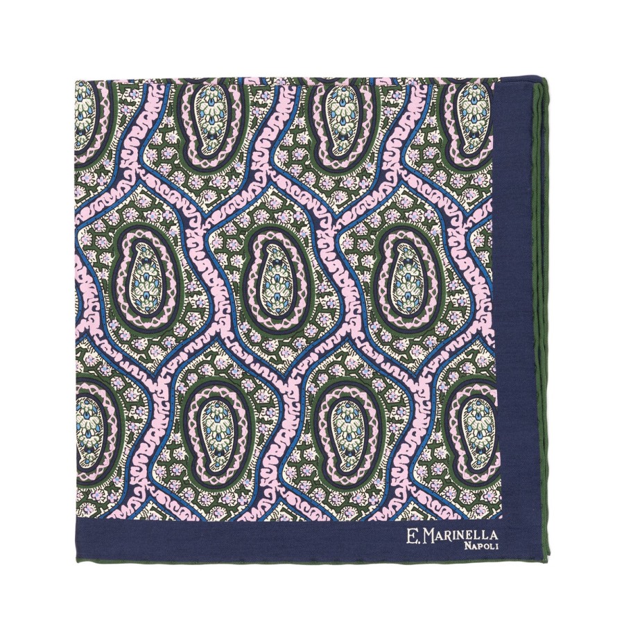 Handkerchiefs | E. Marinella Patterned Pochette In Pure English Silk - Handrolled