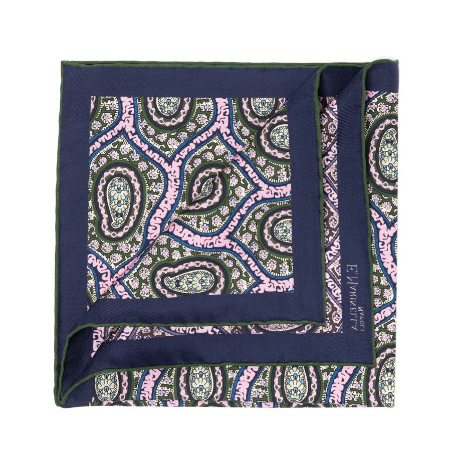 Handkerchiefs | E. Marinella Patterned Pochette In Pure English Silk - Handrolled