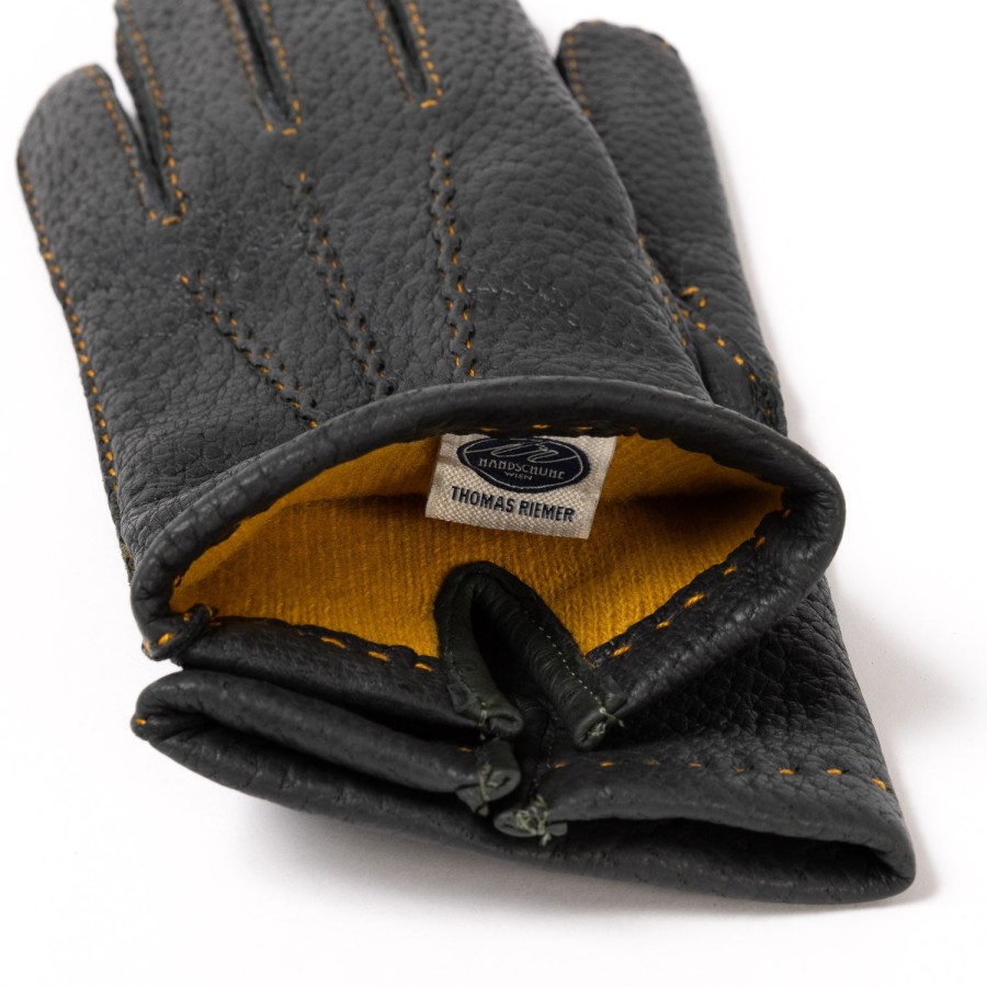 Gloves | Thomas Riemer Wien Glove "Auerberg" Made Of Peccary Leather With Cashmere Lining - Hand S