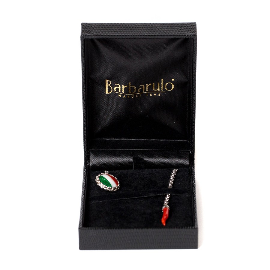 Cufflinks & Jewelry | Barbarulo Napoli Lapel Chain "Le Royal Italy" Made Of Sterling Silver - Handcrafted