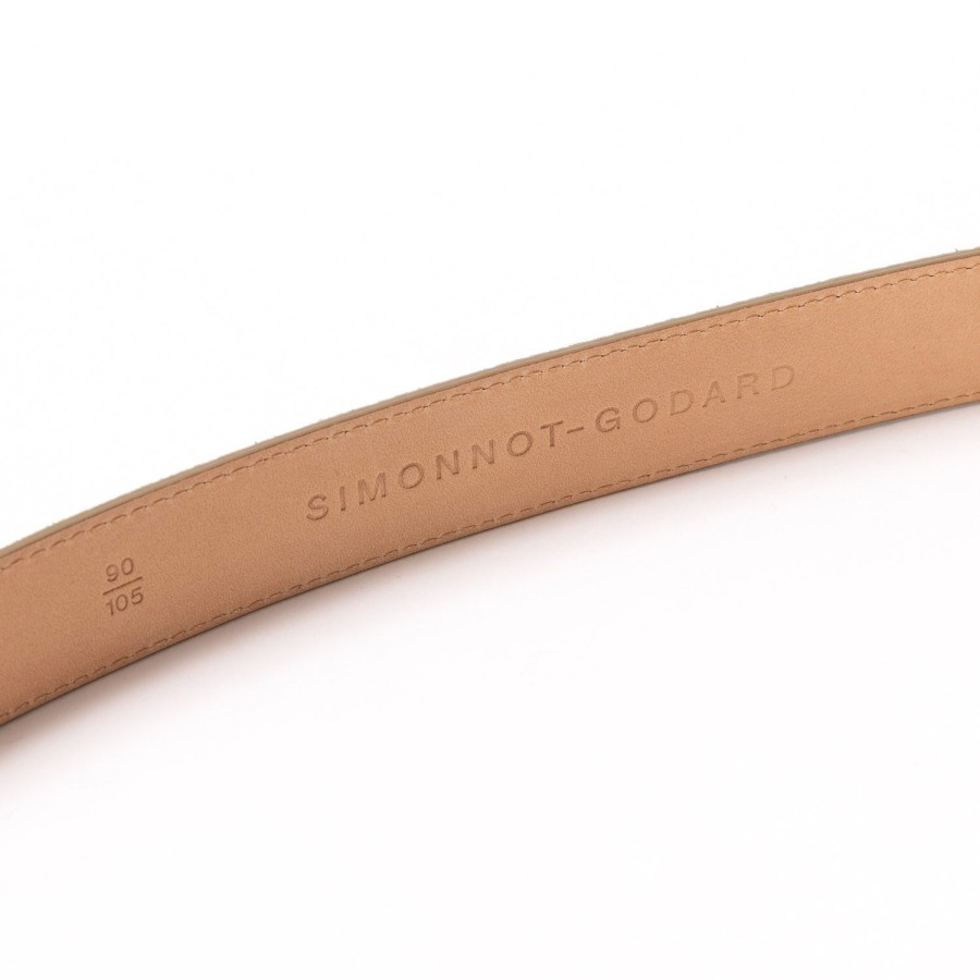 Belts | Simonnot-Godard Belt Made Of Original "Suede Skin" Calfskin - Handcrafted