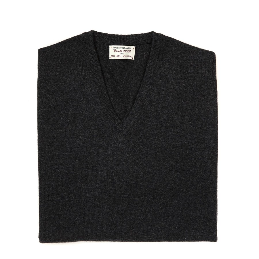 Knitwear | William Lockie Jumper "Oxton Vee" Made From Fine Scottish 1 Ply Cashmere