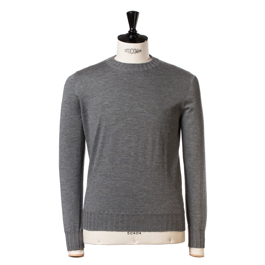 Knitwear | Cesare Attolini Gray Pullover "Duvet" Made Of Pure Cashmere