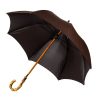 Umbrellas | Maglia Dark Brown Striped Umbrella "Traveler" With Bamboo Handle