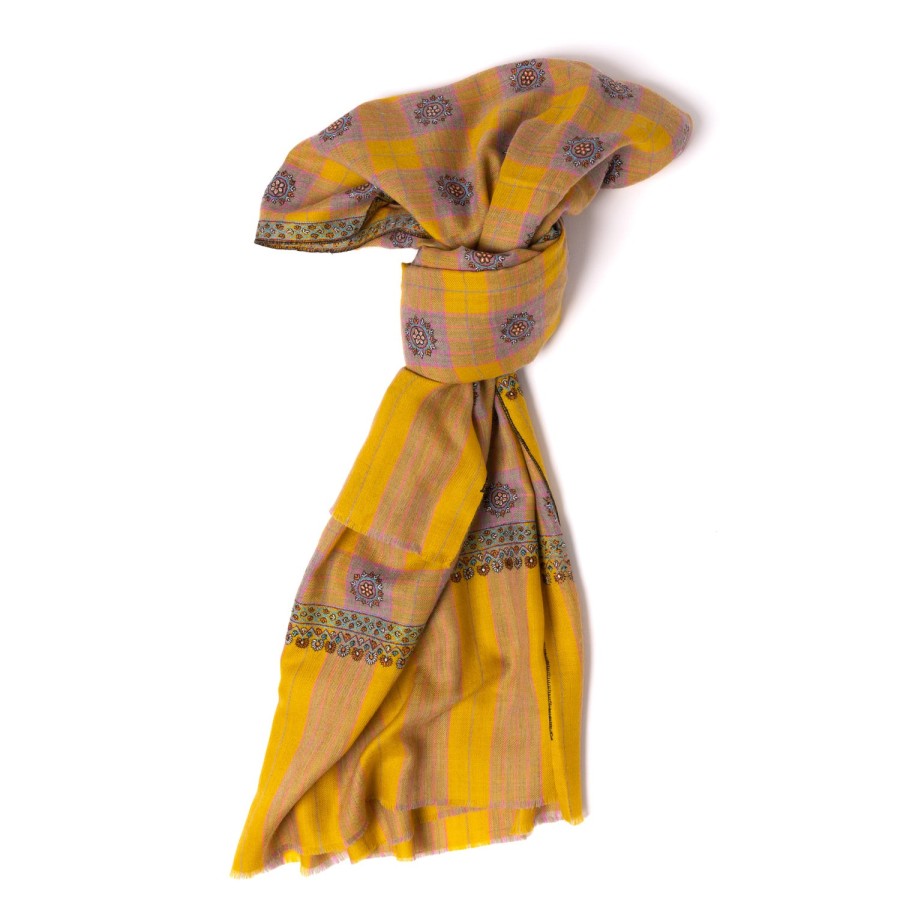 Scarfs | Yaser Shaw Scarf "Gorakhpur" Made Of Finest Hand Embroidered Pashmina Cashmere -