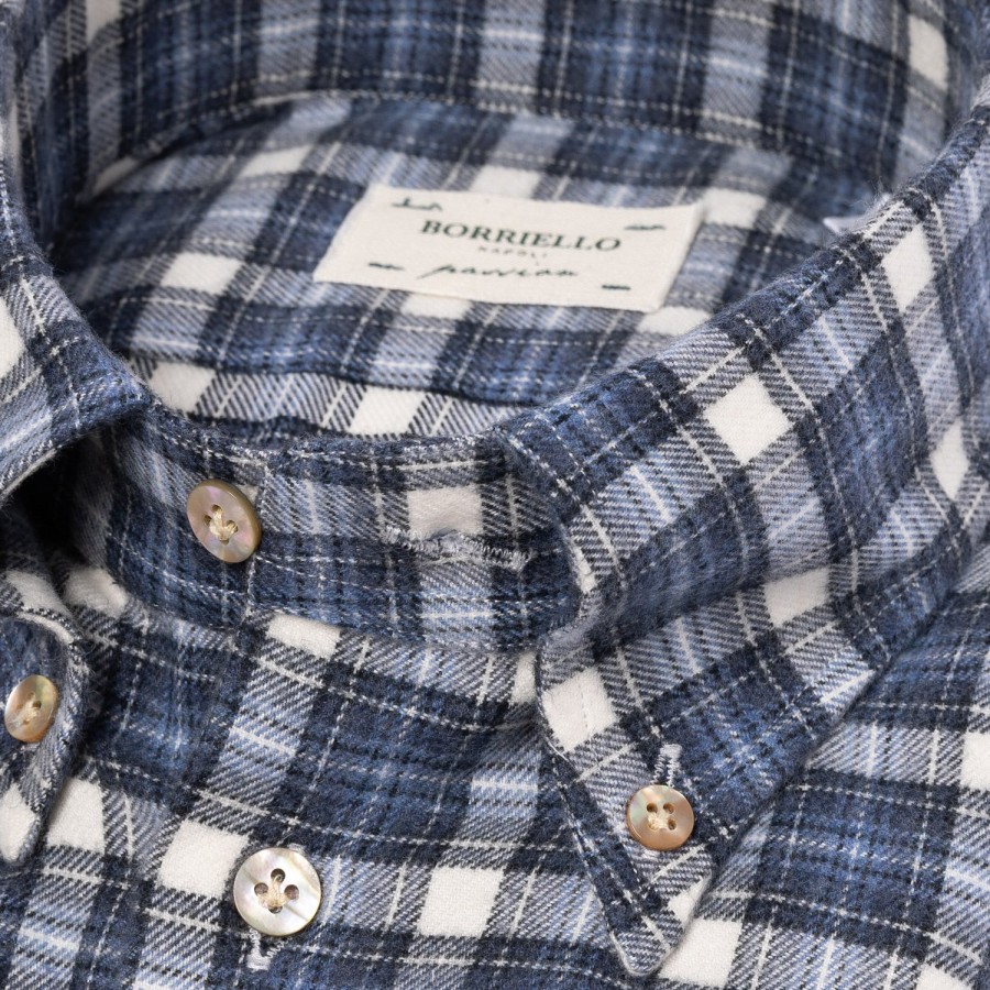 Casual Shirts | Borriello Checked Spots Shirt "Madras-Check" Made Of Brushed Vintage Cotton Flan