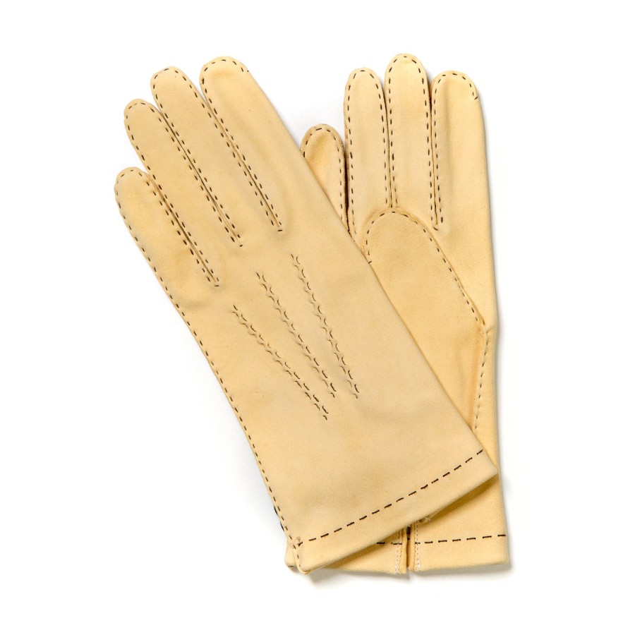 Gloves | Thomas Riemer Wien Gloves "Offizier" Made Of Beige Deerskin