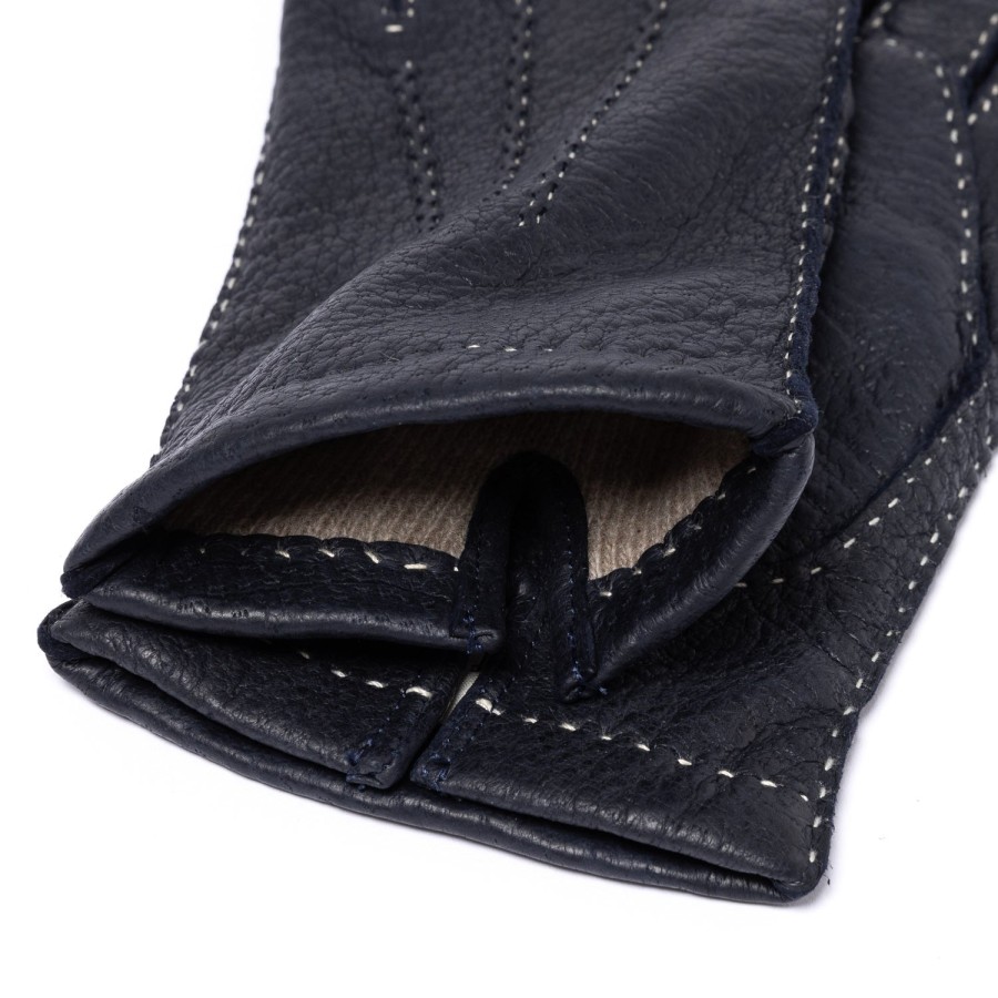 Gloves | Thomas Riemer Wien Glove "Auersperg" Peccary Leather With Cashmere Lining - Hand Sewn