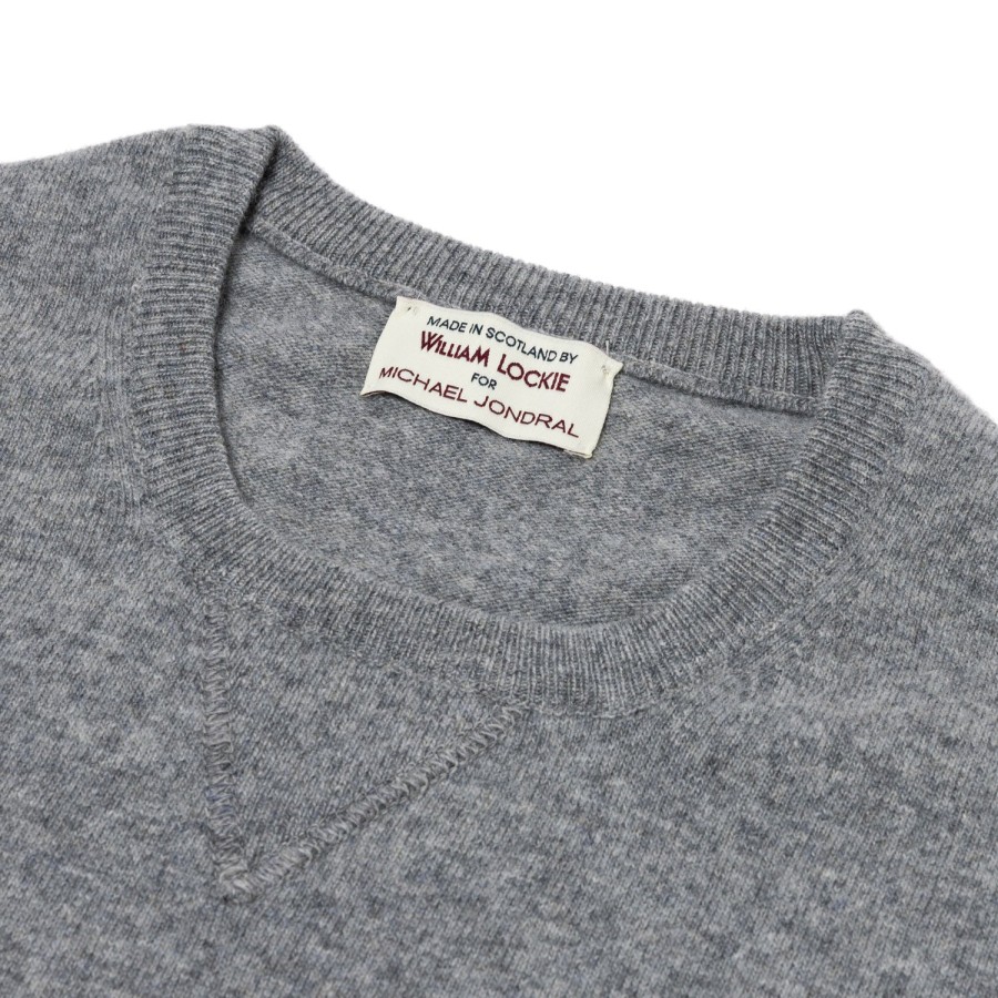 Knitwear | William Lockie Mj Exclusive: Vintage Crew Inset Sweater In Pure Super Geelong Lambswo