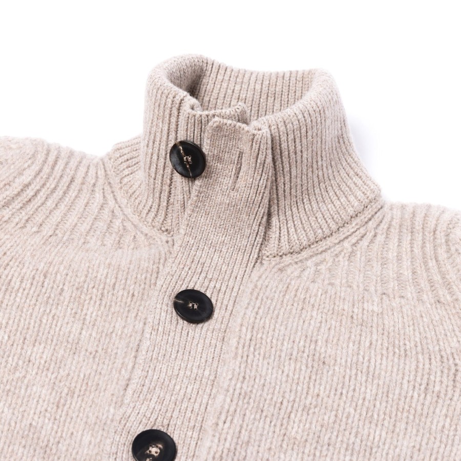 Knitwear | William Lockie Cardigan "Lomond Knit-Bomber" In 4 Ply Geelong Lambswool