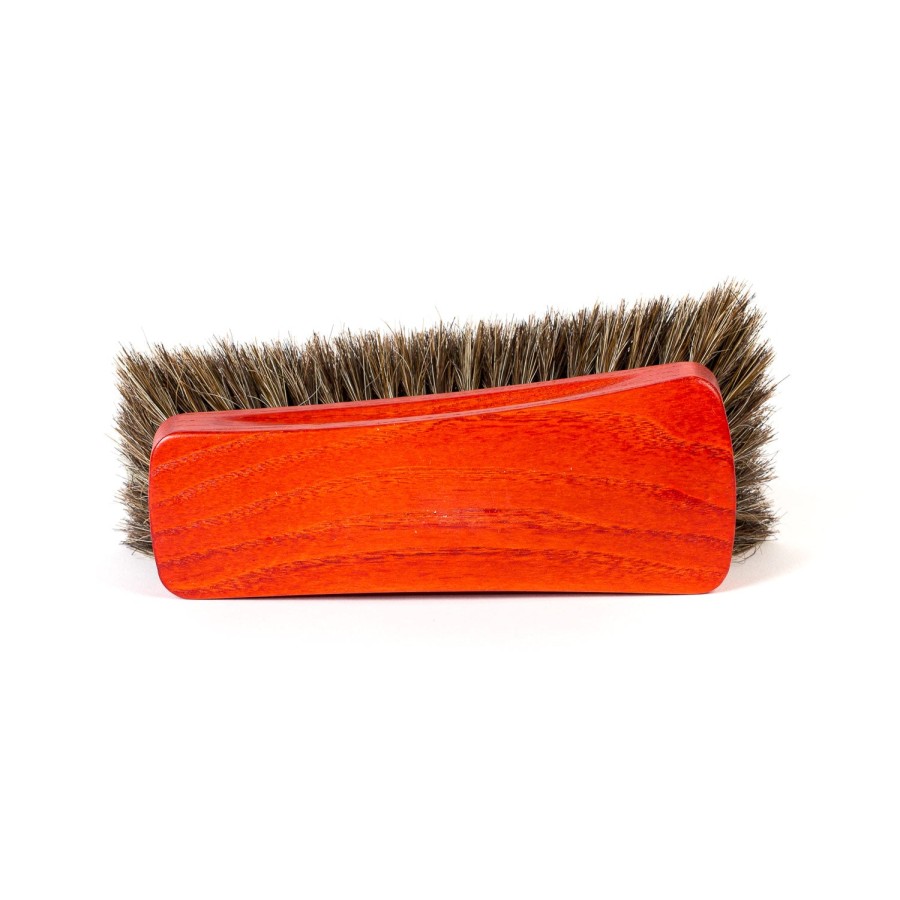 Shoe Care | Turms Grosse Polierburste "Handemade Brush" Aus Rot Lasiertem Kirschholz - H