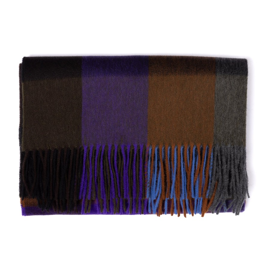 Scarfs | Joshua Ellis Joshua Ellis X Mj: Pure Scottish Cashmere Ripple Check Stole Scarf