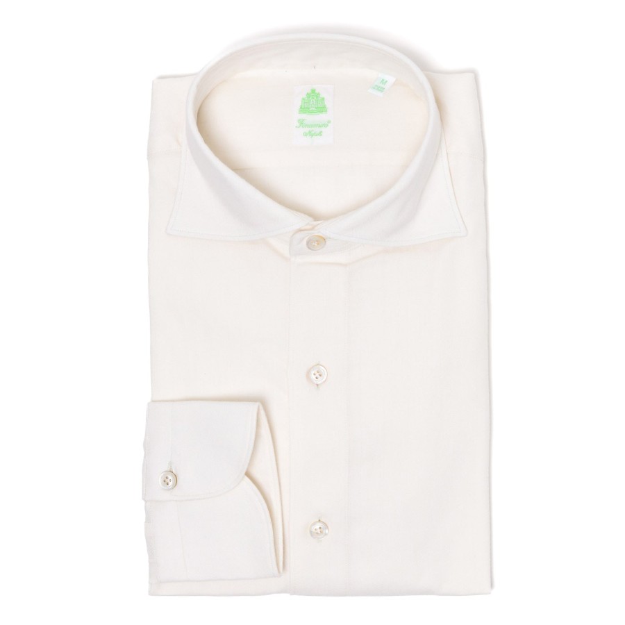 Casual Shirts | Finamore 1925 Borbone Reale" Pure Cotton Striped Sport Shirt - Collo Simone