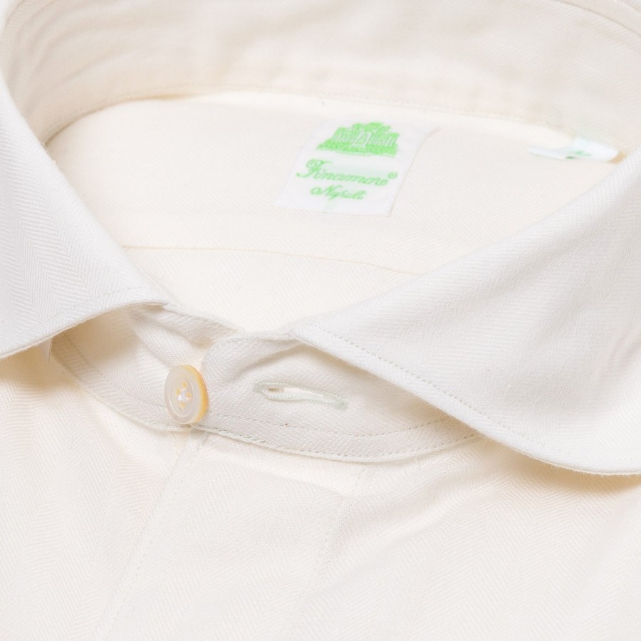 Casual Shirts | Finamore 1925 Borbone Reale" Pure Cotton Striped Sport Shirt - Collo Simone