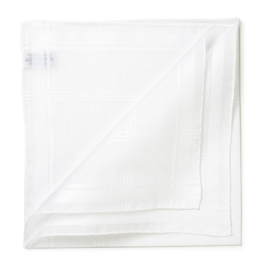 Taschentucher | Simonnot-Godard White Handkerchief "Sarabande" Made Of Cotton - Hand-Rolled