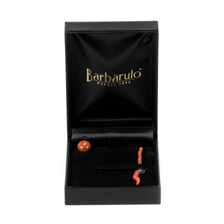 Cufflinks & Jewelry | Barbarulo Napoli Knopflochkette "Coral Button Diamond"" Aus Koralle - Handarbeit