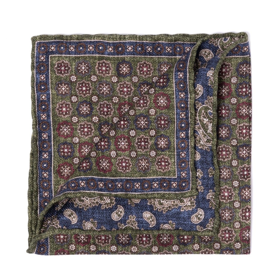 Handkerchiefs | Manifatture Rosi Rosi Collection X Mj: Pocket Square "Medallion Double Print" In Pure S