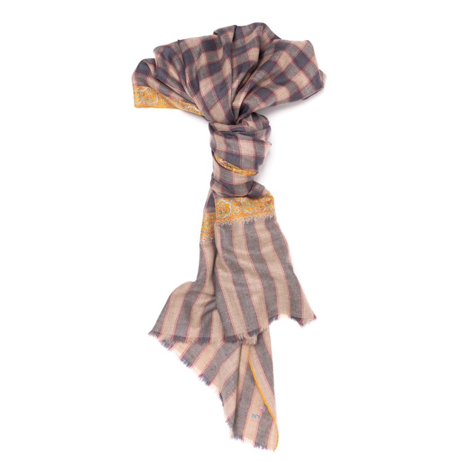 Scarfs | Yaser Shaw Mj Scarf "Amritsar" Made Of Finest Hand Embroidered Pashmina Cashmere