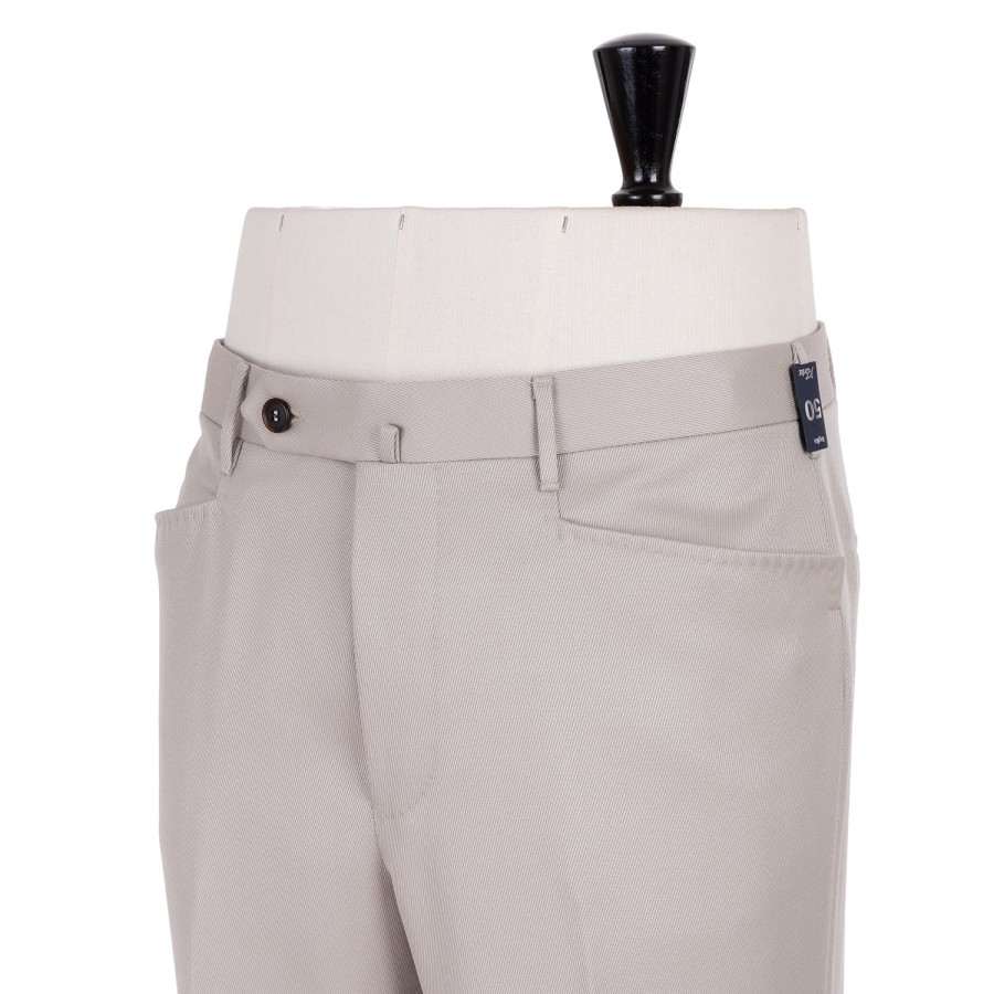 Trousers | Rota Sartorial Sand Colored Pants "Carrettiera Tondo" In Pure Cavalry Wool - Rota Sar