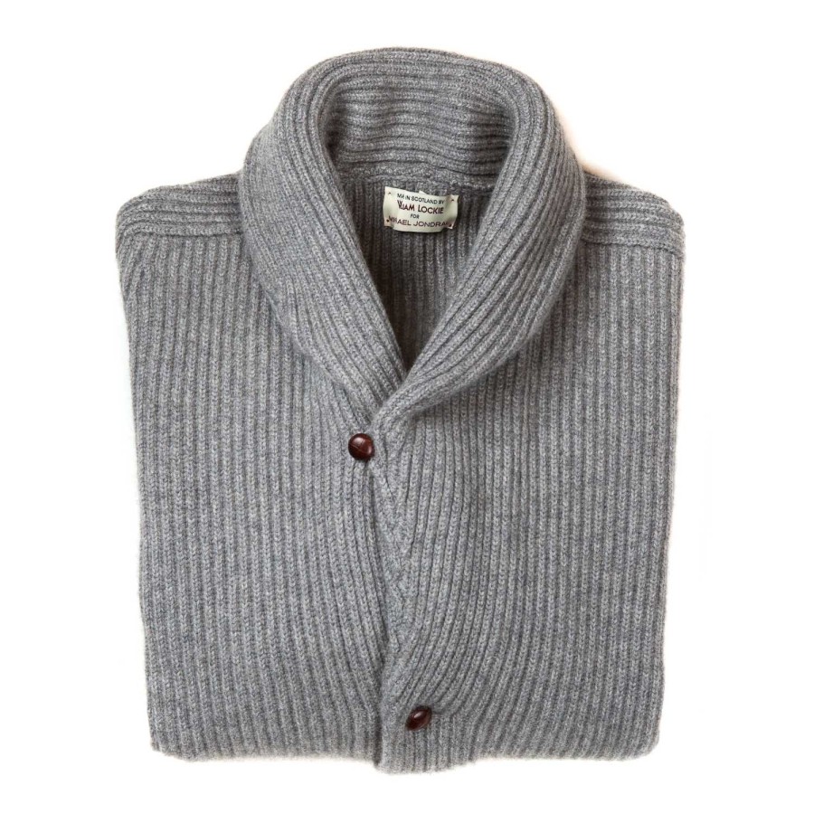 Knitwear | William Lockie Shawl-Collar Cardigan "Shawl-Windsor" Made Of Pure Scottish 6 Ply Cash