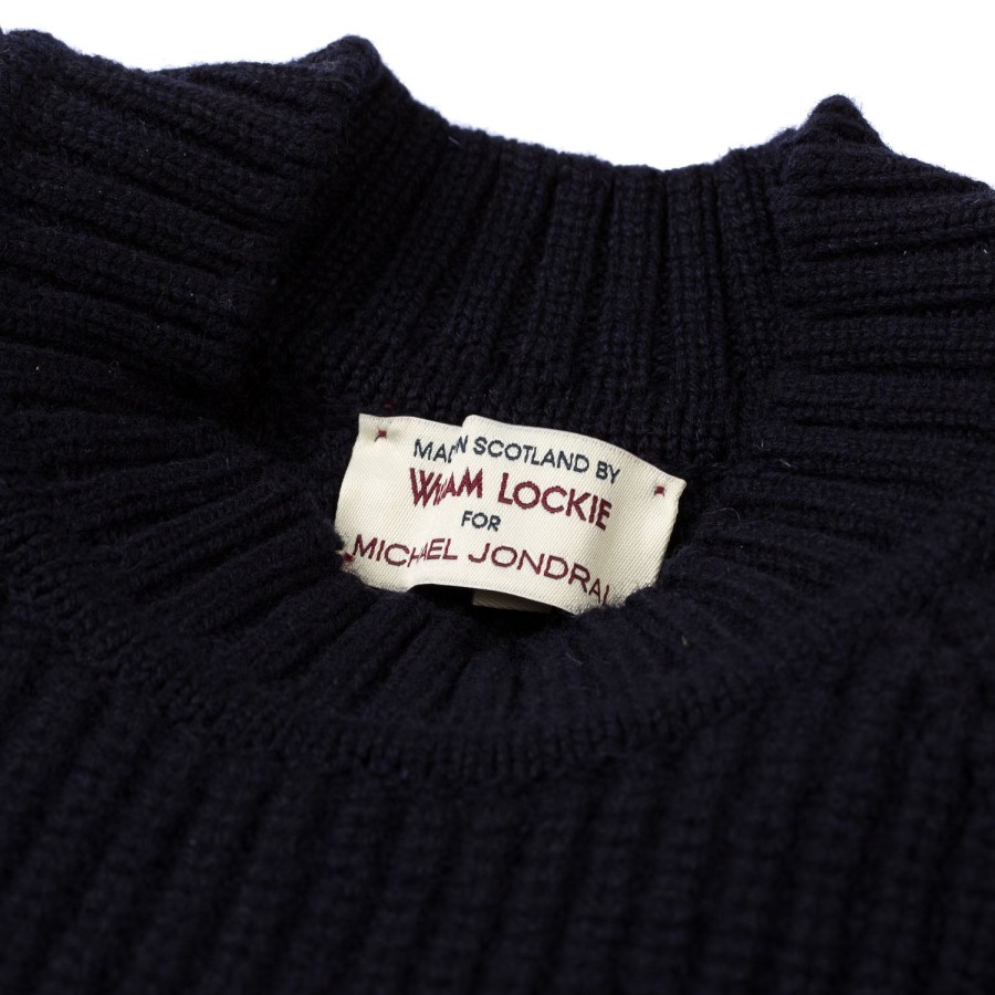 Knitwear | William Lockie Dark Blue Sweater "Joss Earl" Made Of Pure Lambswool - 8 Ply