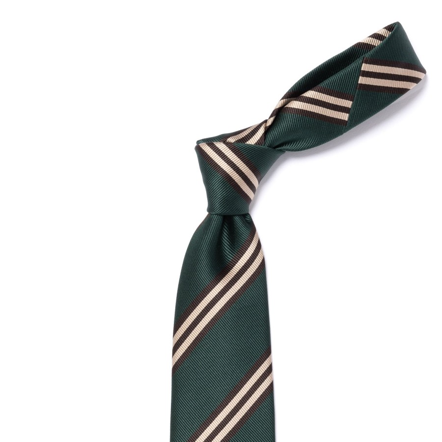 Ties | Cesare Attolini Archivio Storico: Tie "Reggimento Verde" Pure Silk - Hand Rolled