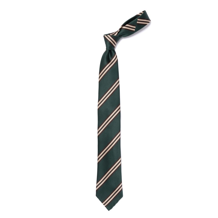 Ties | Cesare Attolini Archivio Storico: Tie "Reggimento Verde" Pure Silk - Hand Rolled