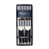 Braces | Albert Thurston Dark Blue And White Striped Suspenders To Button